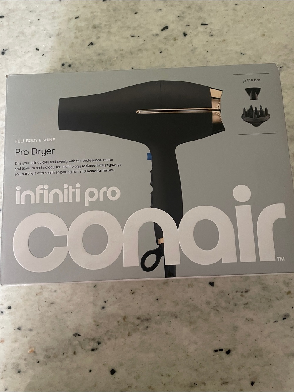 Conair Infiniti Pro Black Hair Dryer with Styling Attachments